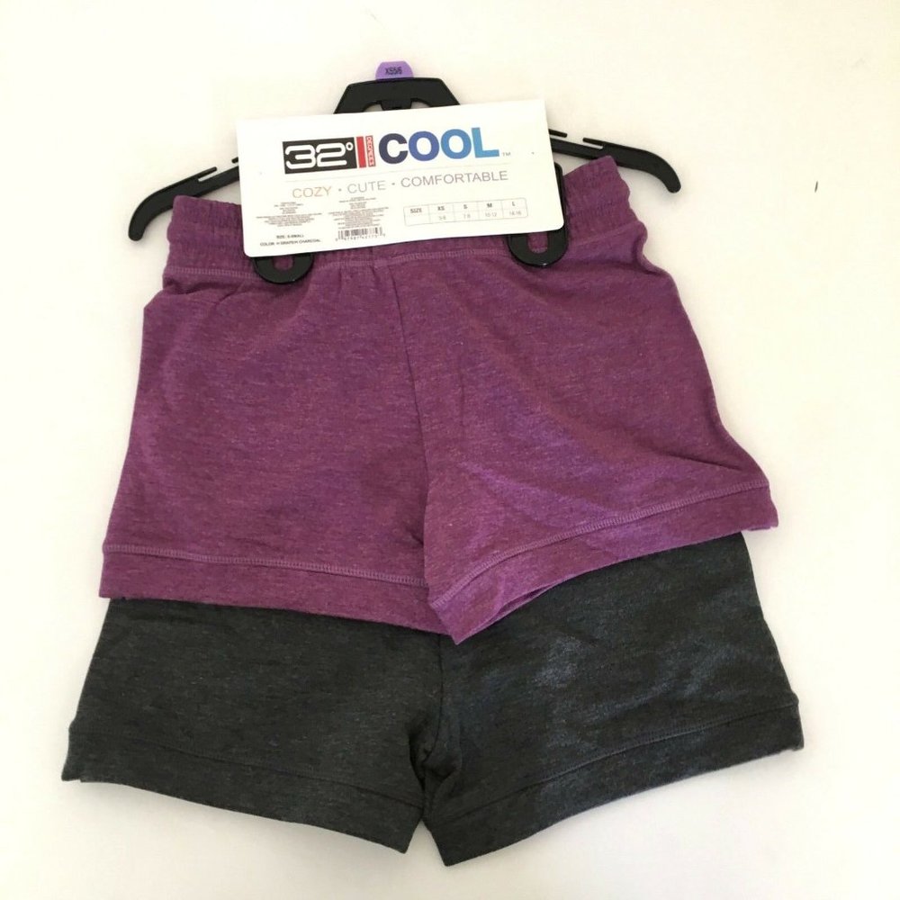 32 DEGREES COOL GIRL'S 2 PK SOFT FLEECE SHORTS